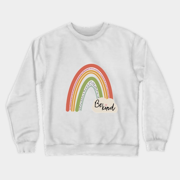 Be kind Rainbow Watercolor Crewneck Sweatshirt by Harpleydesign